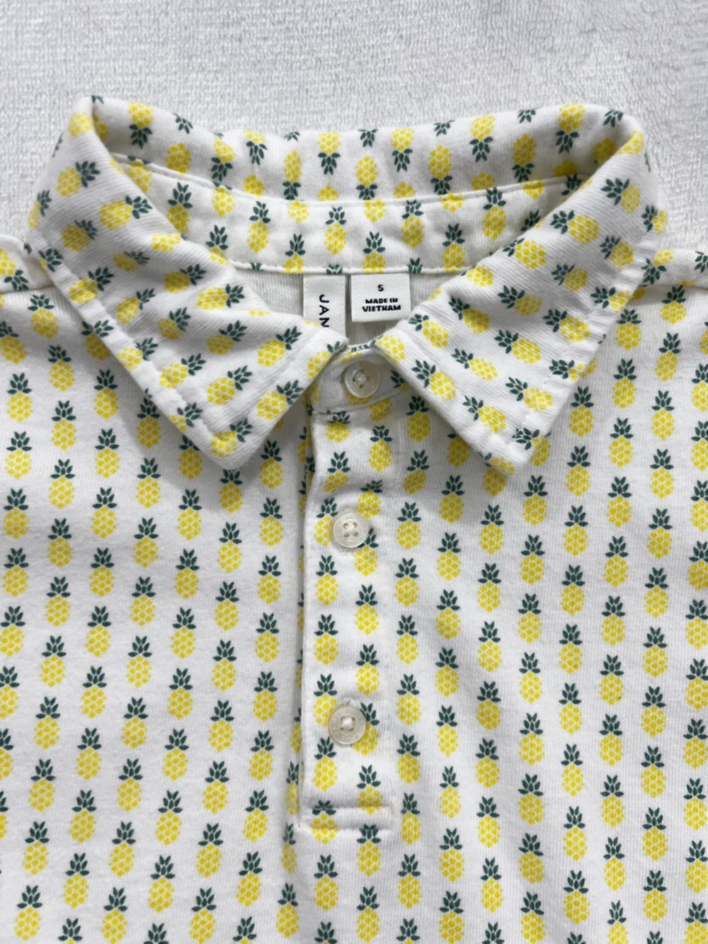 Janie And Jack Pineapple Print Polo Cotton Short Sleeve Boy Kids Size 5 Multi - Picture 3 of 7